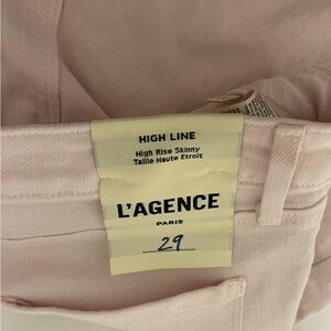 L’AGENCE high rise skinny high line pale pink distressed jeans! Tags on!